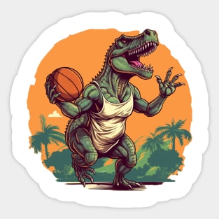 Basketball Dino T-Rex Humor Graphic Sticker